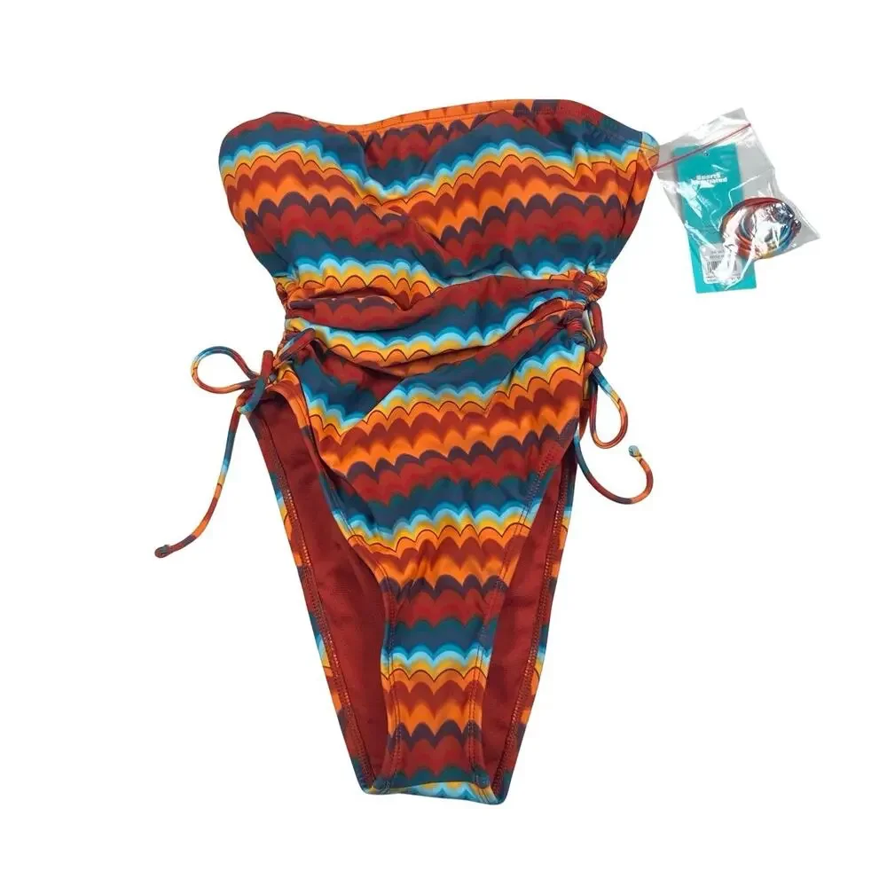 Sports Illustrated Swimsuit Women's XS One Piece Strapless Striped NWT